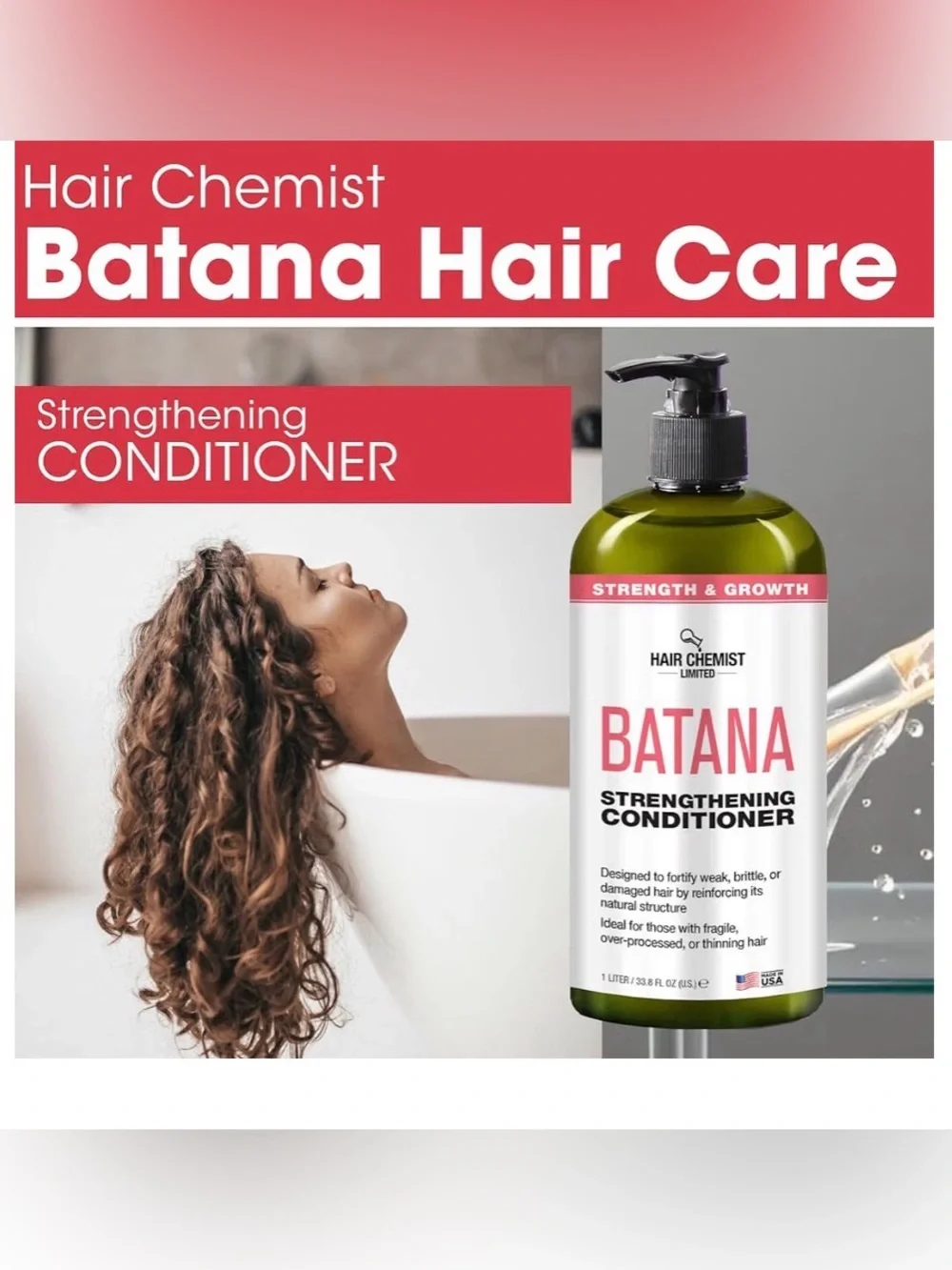 Hair Chemist Batana Strengthening Shampoo& Conditioner plus Oil Set -NEW IN BOX